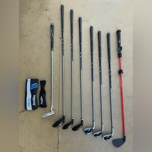 Tour Edge HL-J Left Handed Golf Club Set Driver Irons Putter + RH Chipper